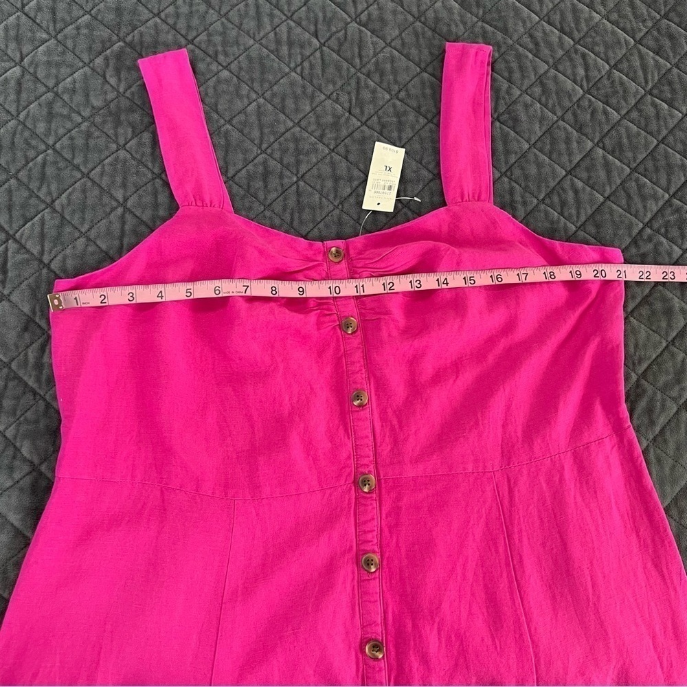 Ann Taylor Magenta Button-Front Midi Dress - Picture 5 of 8